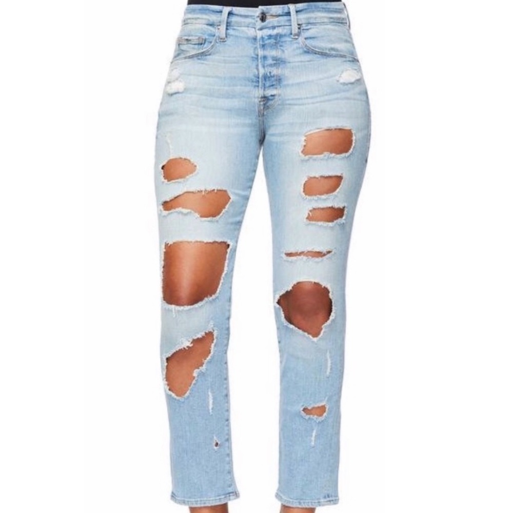 NWT Good American Good Cuts Distressed Jeans